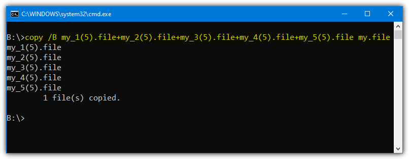 File splitter rejoin