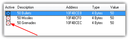 Cheat Engine freeze values
