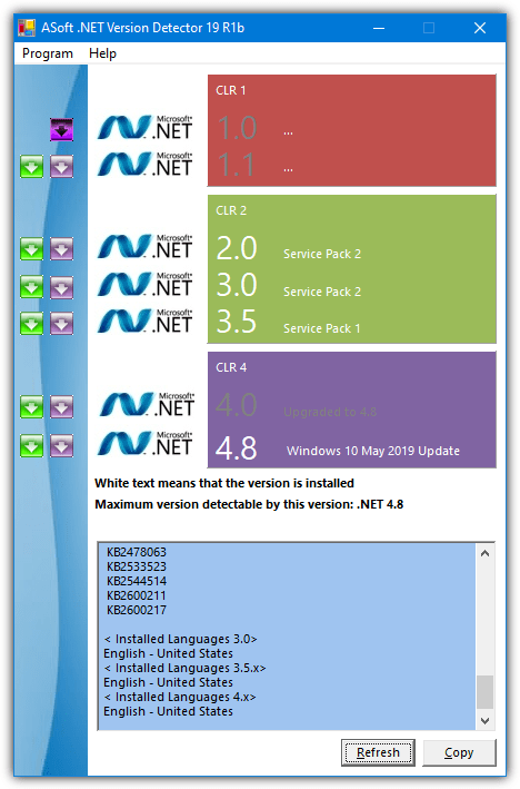.Net version detector