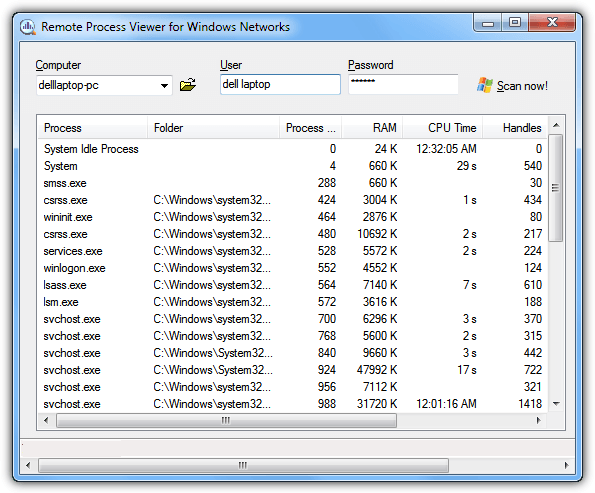 remote process viewer