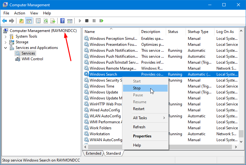Computer management remote services