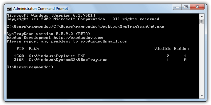 systrayscan utility
