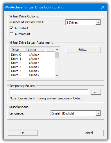 Winarchiver virtual drive