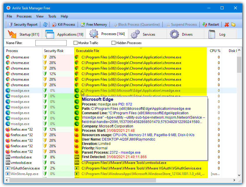Anvir task manager executable file