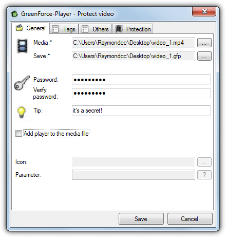create gfp file in greenforce player