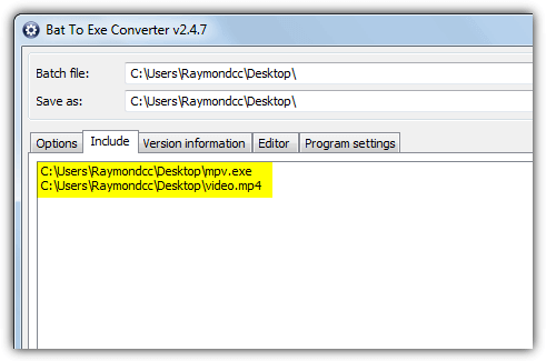 add files to include