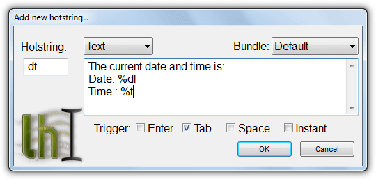 texter create hotstring