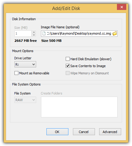 ramdisk add disk