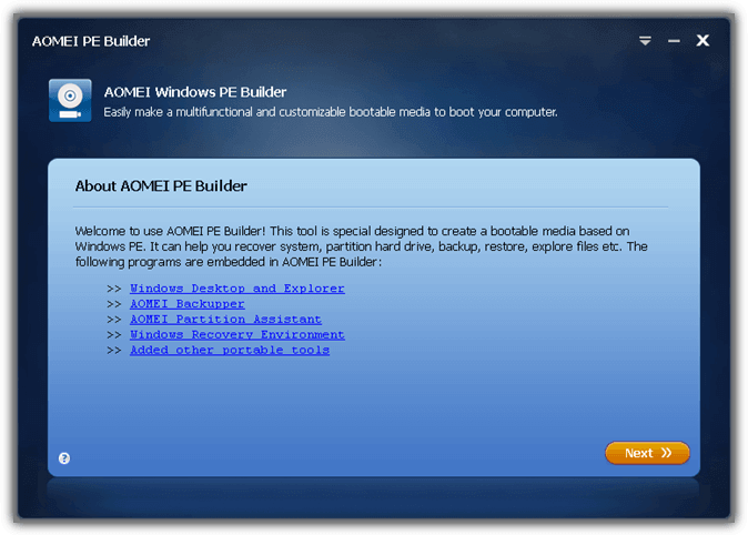 aomei pe builder
