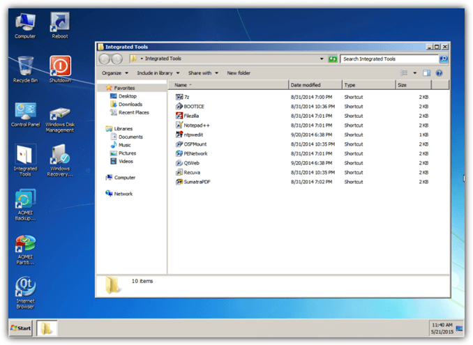 aomei windows pe