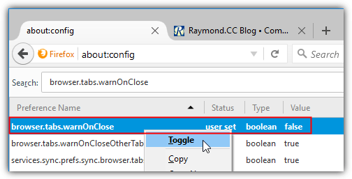 browser tabs warnonclose