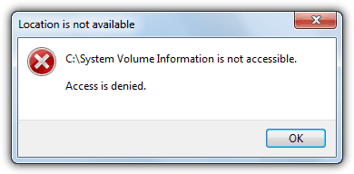 system volume information error