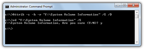 delete folder through command prompt