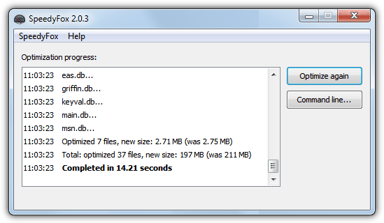 SpeedyFox optimization progress