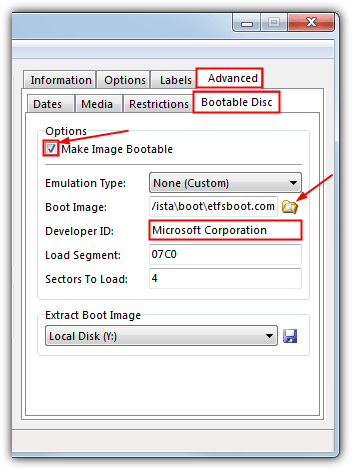 Vista boot options imgburn