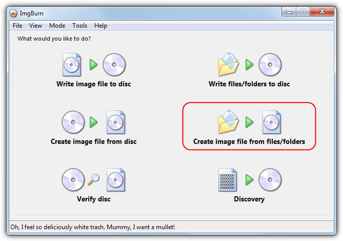 imgburn create image file