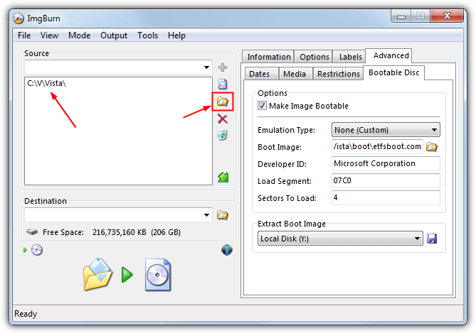 select vista folder