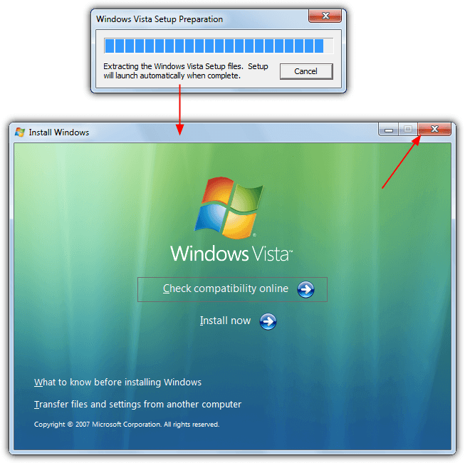 vista install window