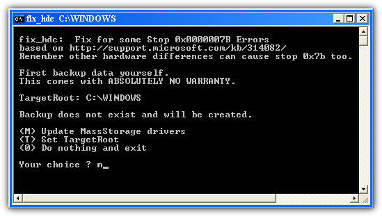 Fix Hard disk controller menu choice