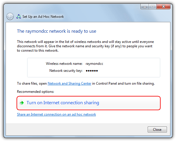 network ready enable ics