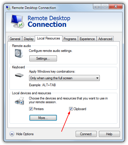 enable rdc clipboard