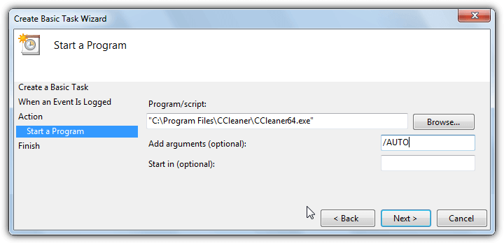 create basic event task