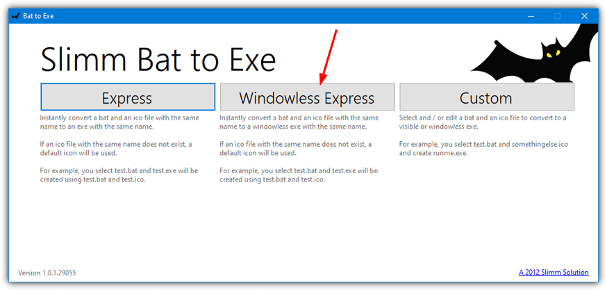 slimm bat to exe converter