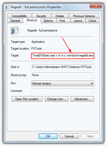 regedit with psexec