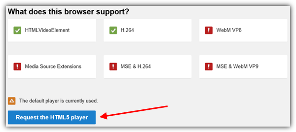 request the html5 player
