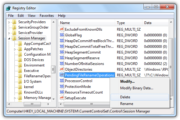 Delete PendingFileRenameOperations